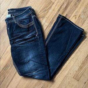 Women's Blue Epic Dark Blue Bootcut Jeans with Contrast Stitching